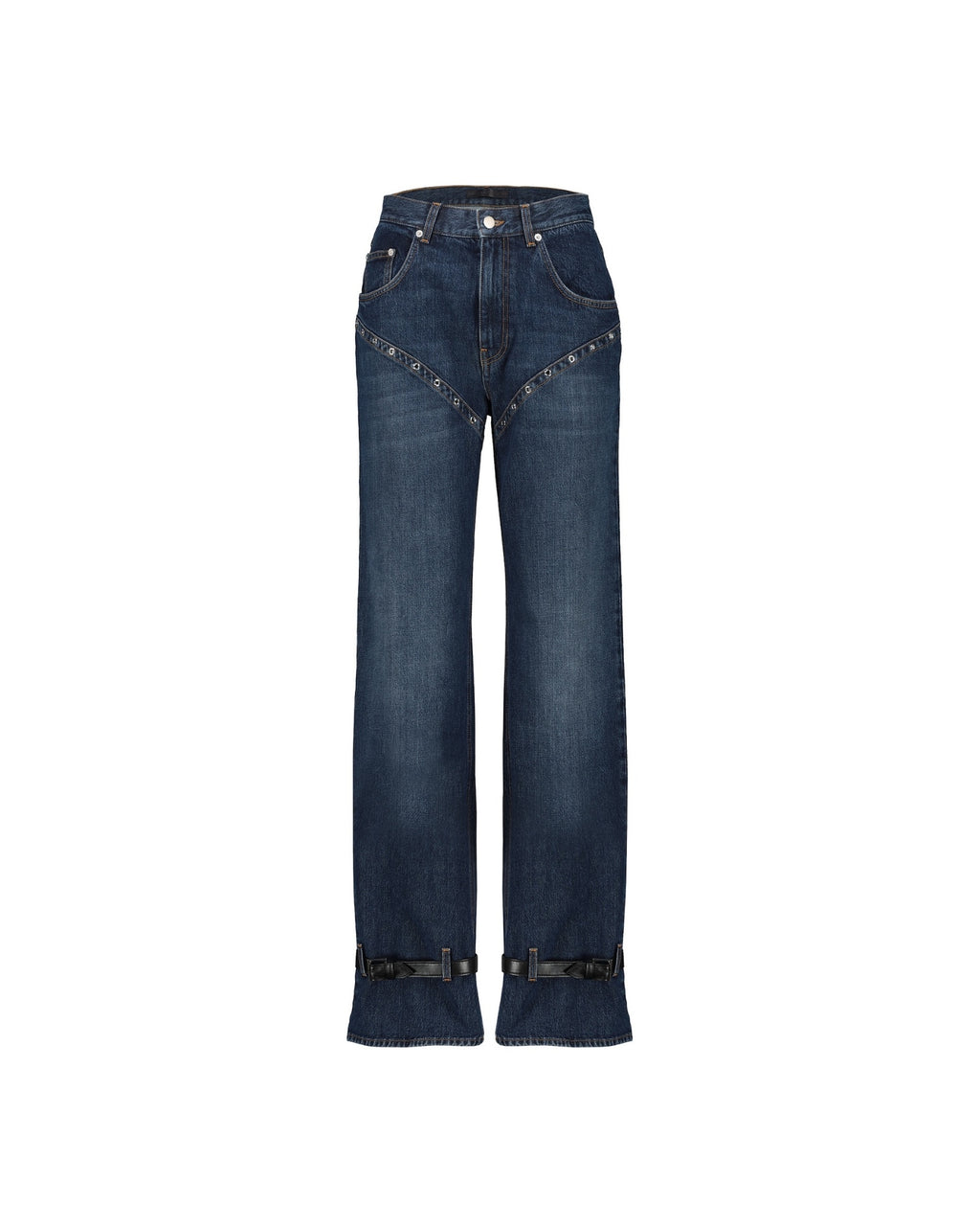 Studded Wide-Leg Cotton Jeans