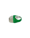 Cube ring – Silver/Green Enamel