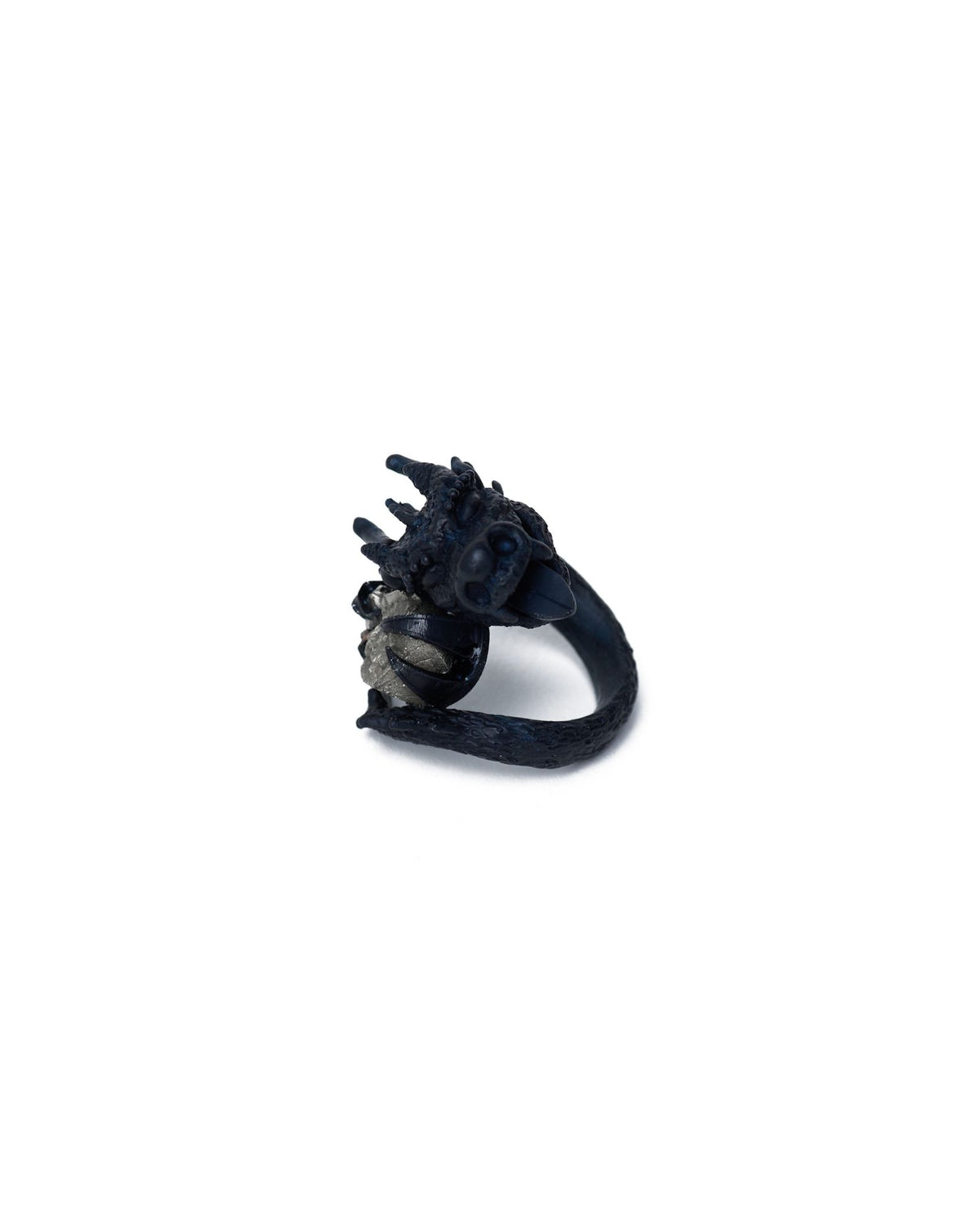 Black Dragon & his egg ring – Black/Anodized aluminium