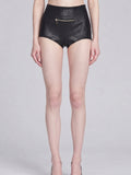 Coated Denim Culotte Shorts