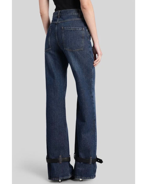 Studded Wide-Leg Cotton Jeans