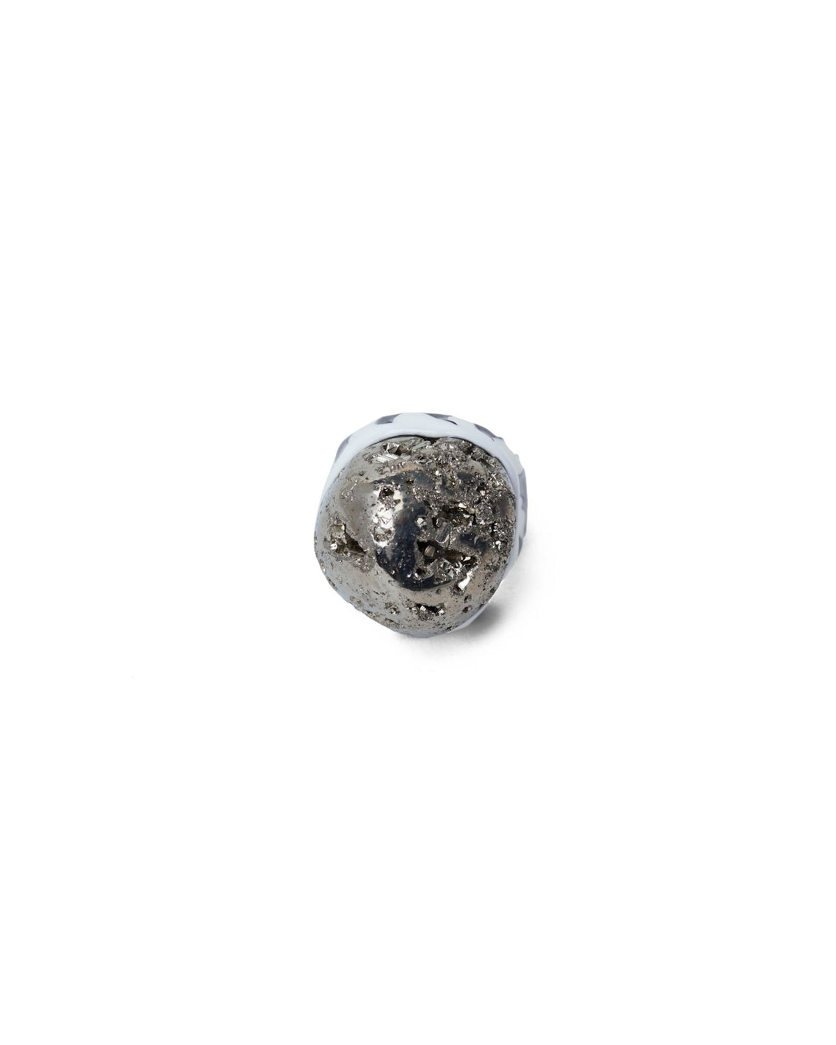 Zebra flash ring – Silver/Black and white enamel