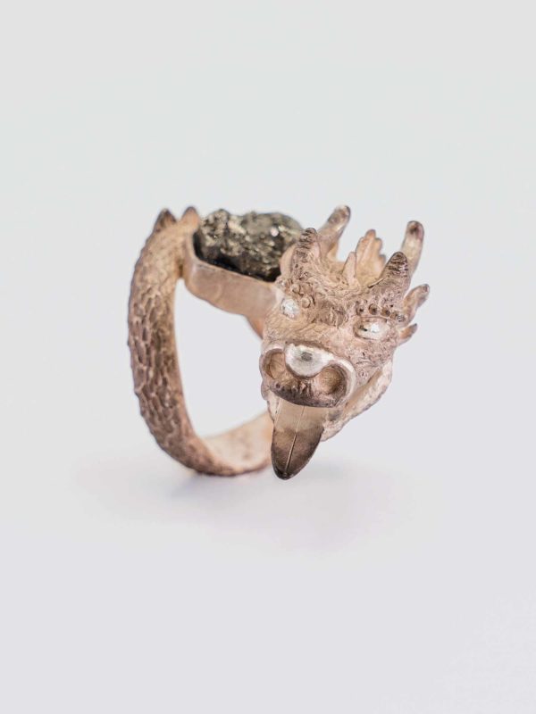 DRAGON & HIS EGG RING - CHAMPAGNE